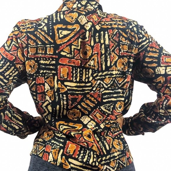 VINTAGE 90s TRIBAL PRINT TOP SIZE SMALL - Picture 2 of 4